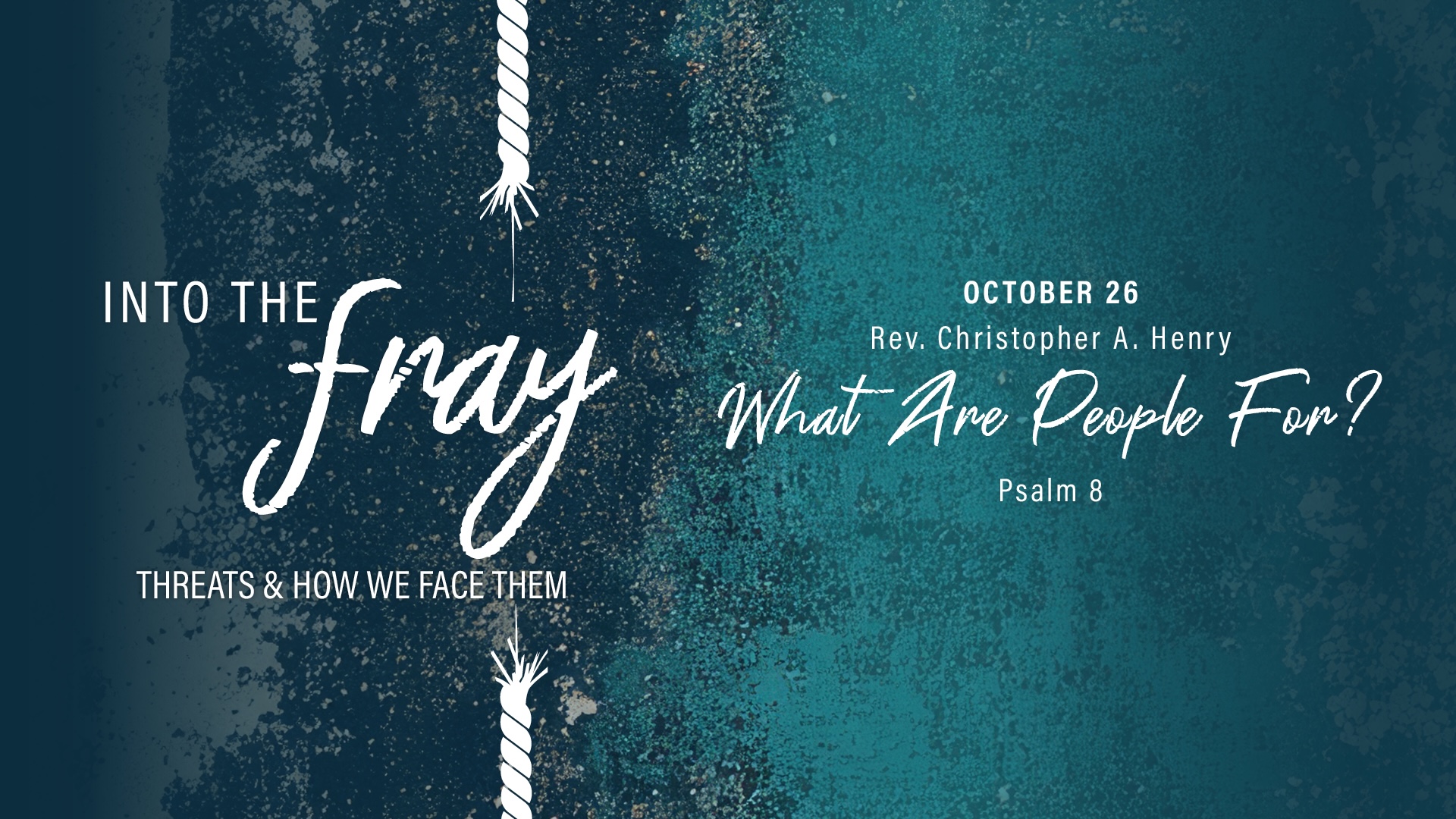 October 26 - What Are People For?